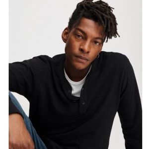 Rag & Bone Black Longsleeve Henley Size L